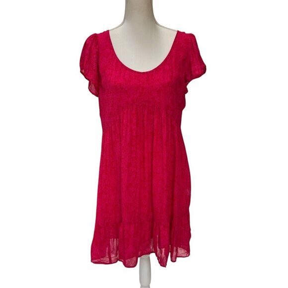 Hatch Maternity Floral Short-Sleeve Babydoll Dress Red Pink Size 1 Small - Picture 1 of 8